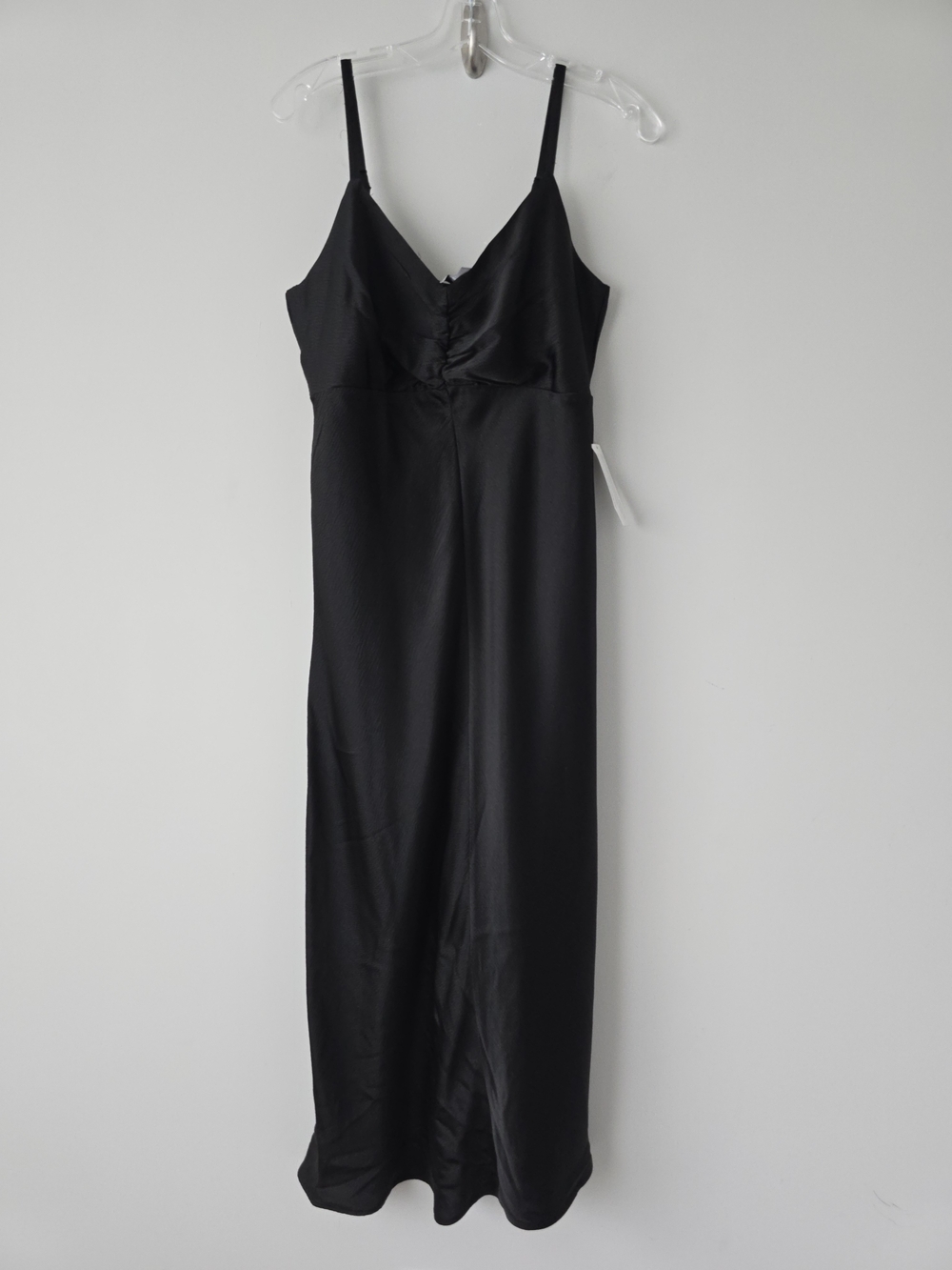 sofia by sofia vergara Black Satin Midi Slip Dress M NWT